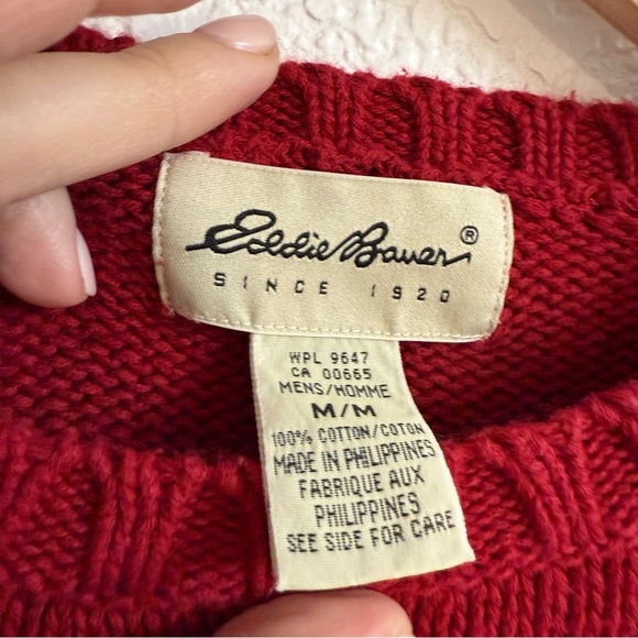 Vintage Eddie Bauer Red Heavyweight Sweater Size M - Picture 3 of 3